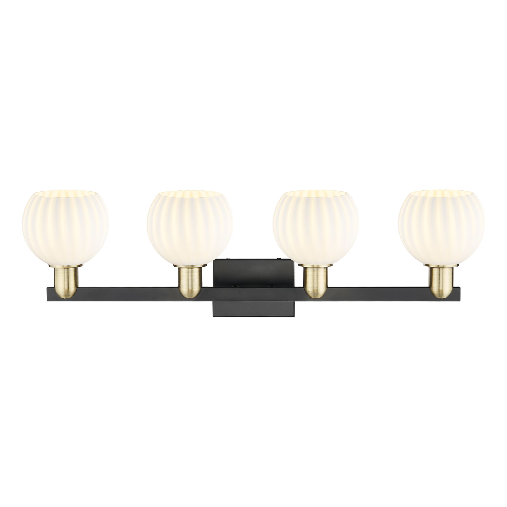 Image 2 Arcadia White Venetian 33"W 4 Light Black Antique Brass Vanity Light more views