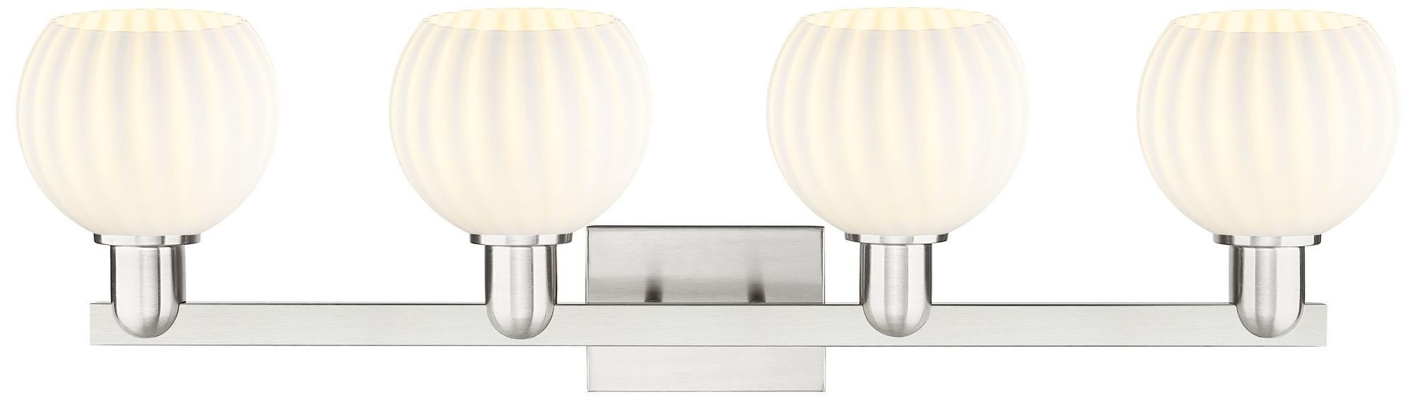 Image 2 Arcadia White Venetian 33"W 4 Light Brushed Satin Nickel Vanity Light more views