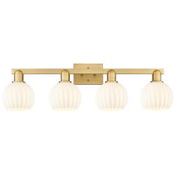 Arcadia White Venetian 33" Wide 4 Light Brushed Brass Vanity Light