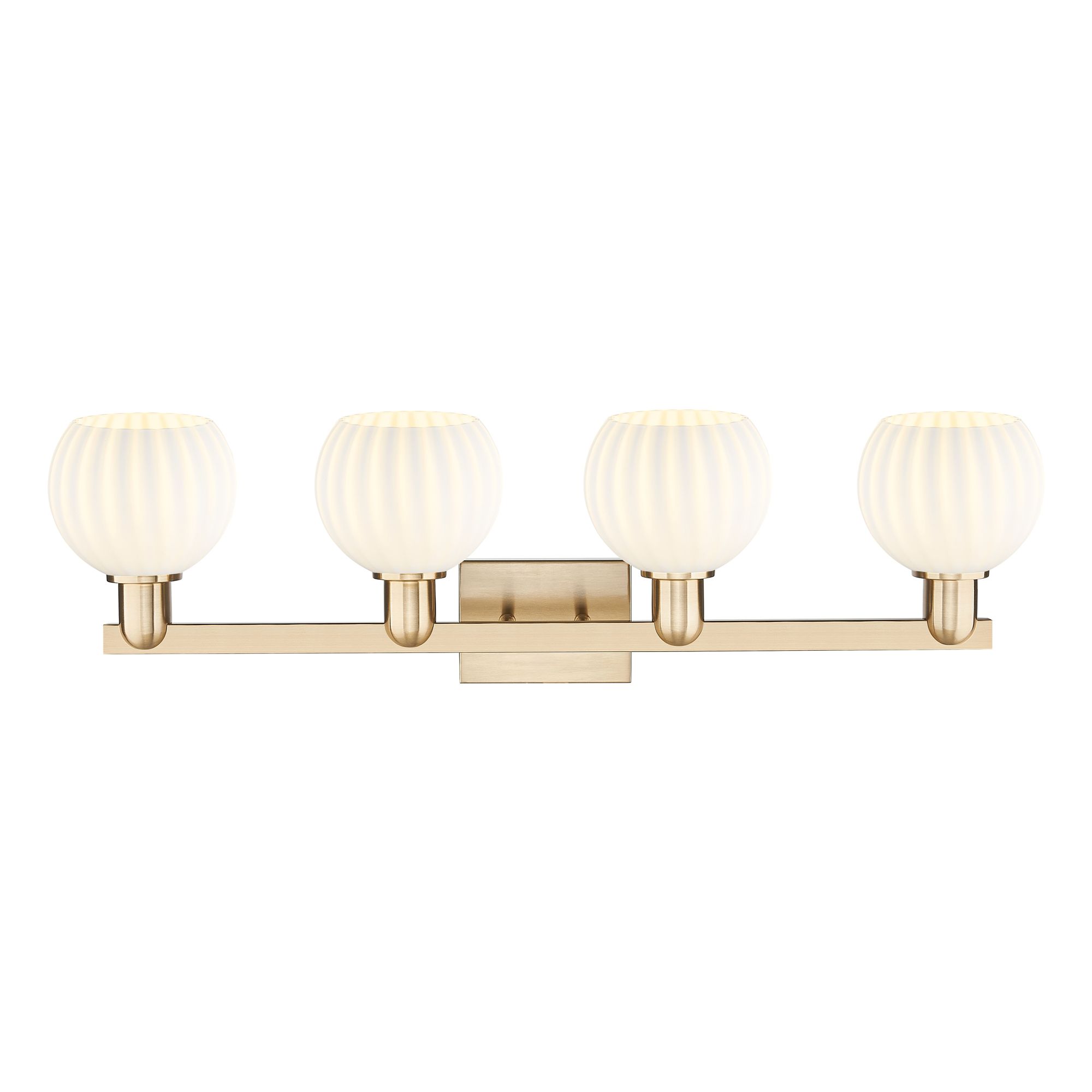 Image 2 Arcadia White Venetian 33" Wide 4 Light Champagne Bronze Vanity Light more views