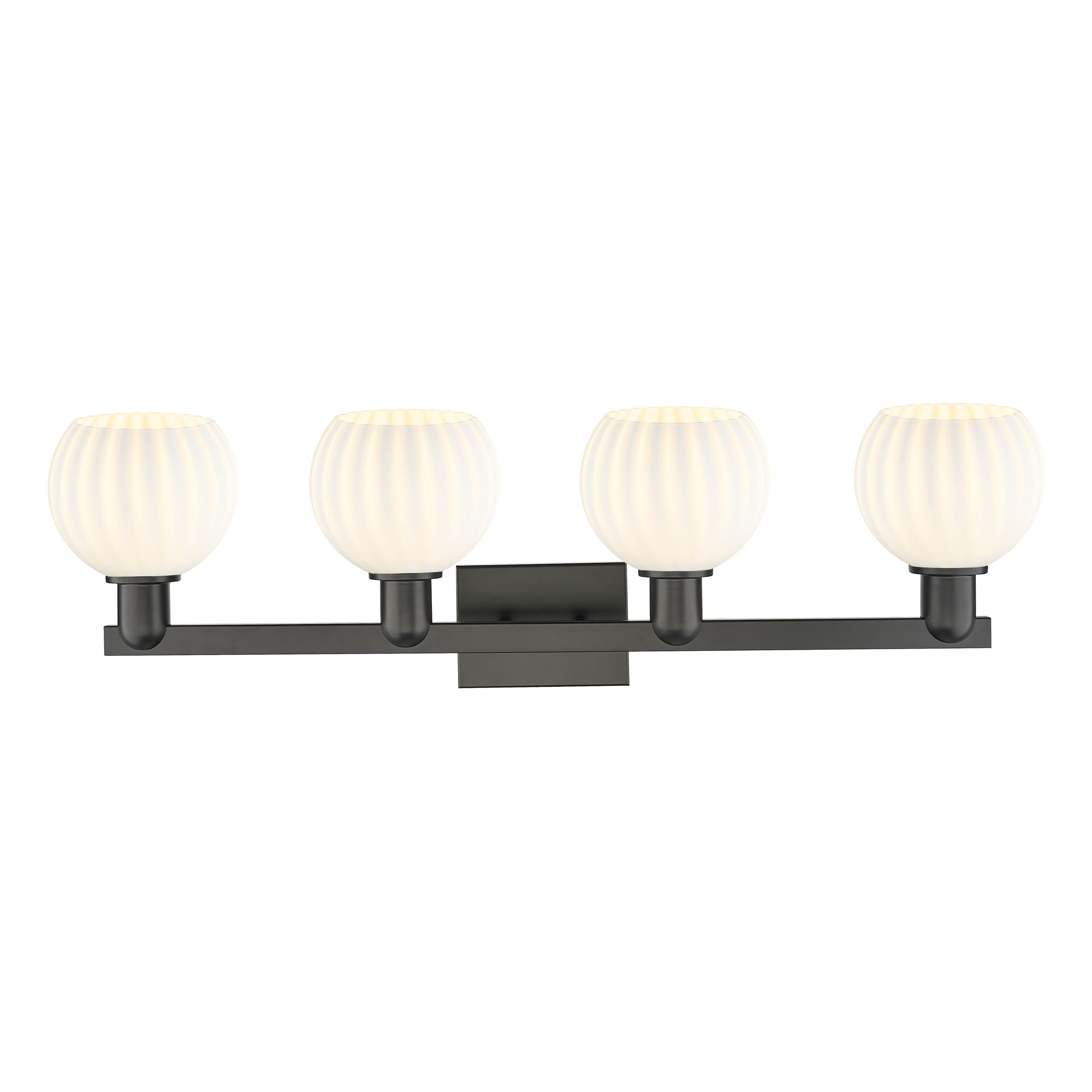 Image 2 Arcadia White Venetian 33" Wide 4 Light Matte Black Vanity Light With more views