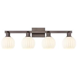Arcadia White Venetian 33" Wide 4 Light Oil Rubbed Bronze Vanity Light