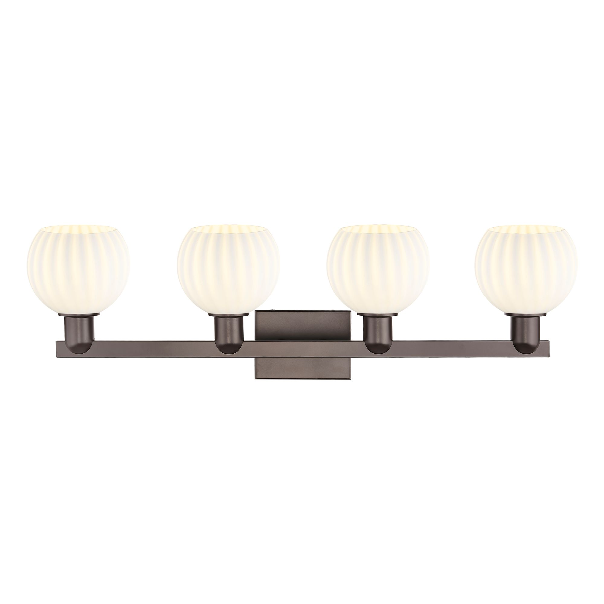 Image 2 Arcadia White Venetian 33" Wide 4 Light Oil Rubbed Bronze Vanity Light more views