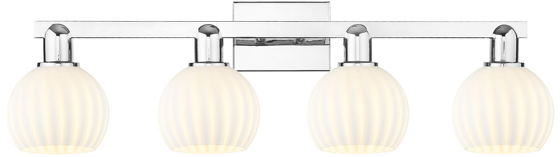 Arcadia White Venetian 33" Wide 4 Light Polished Chrome Vanity Light