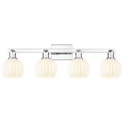 Arcadia White Venetian 33" Wide 4 Light Polished Chrome Vanity Light