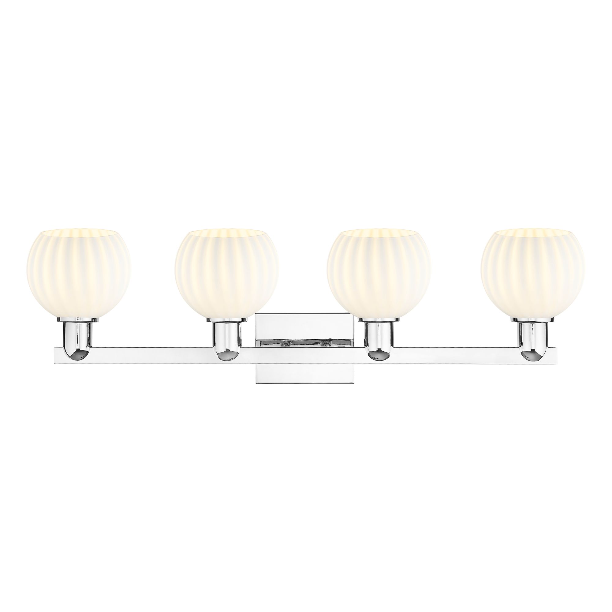 Image 2 Arcadia White Venetian 33" Wide 4 Light Polished Chrome Vanity Light more views