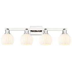 Arcadia White Venetian 33" Wide 4 Light Polished Nickel Vanity Light