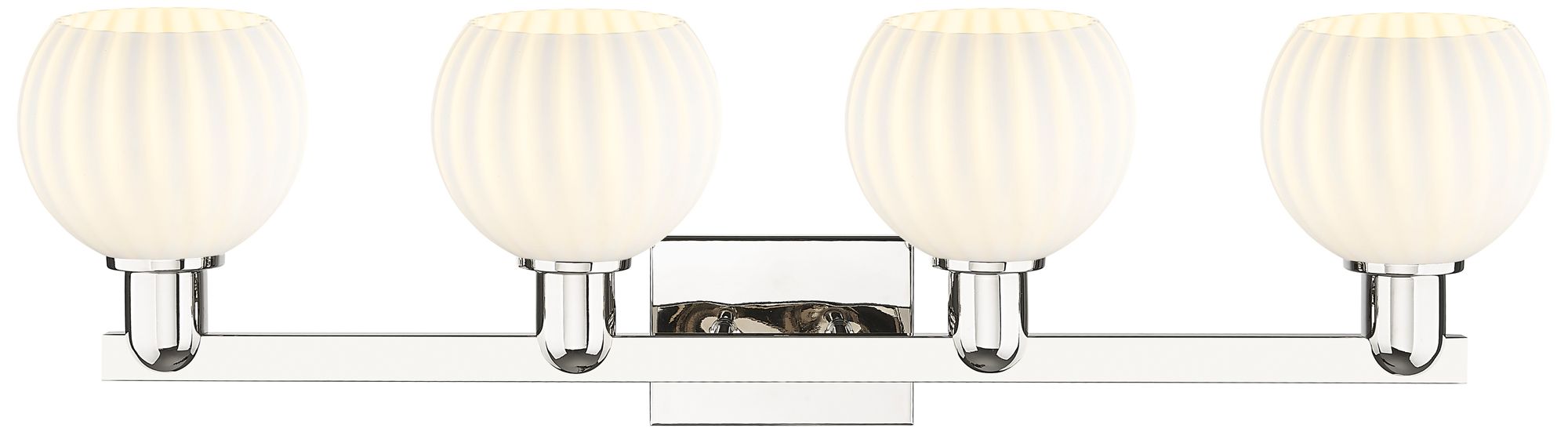Image 2 Arcadia White Venetian 33" Wide 4 Light Polished Nickel Vanity Light more views