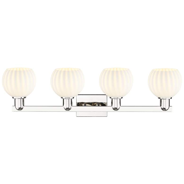 Image 2 Arcadia White Venetian 33" Wide 4 Light Polished Nickel Vanity Light more views