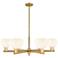 Arcadia White Venetian 36"W 6 Light Brushed Brass Stem Hung Chandelier
