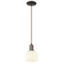 Arcadia White Venetian 6"W Oil Rubbed Bronze Cord Hung Mini Pendant