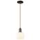 Arcadia White Venetian 6"W Oil Rubbed Bronze Cord Hung Mini Pendant