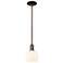 Arcadia White Venetian 6"W Oil Rubbed Bronze Stem Hung Mini Pendant