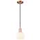 Arcadia White Venetian 6" Wide Antique Copper Cord Hung Mini Pendant