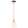 Arcadia White Venetian 6" Wide Antique Copper Stem Hung Mini Pendant
