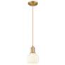 1_Arcadia White Venetian 6" Wide Brushed Brass Cord Hung Mini Pendant