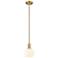 Arcadia White Venetian 6" Wide Brushed Brass Stem Hung Mini Pendant