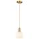 Arcadia White Venetian 6" Wide Champagne Bronze Cord Hung Mini Pendant
