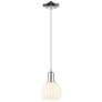 Arcadia White Venetian 6" Wide Polished Chrome Cord Hung Mini Pendant