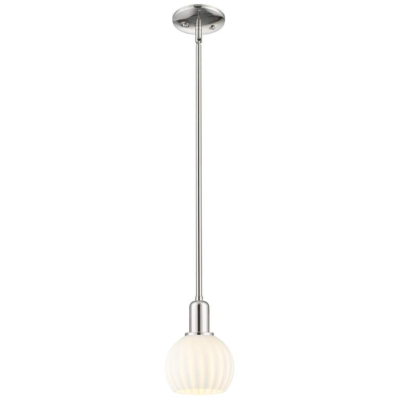 Image 1 Arcadia White Venetian 6" Wide Polished Nickel Stem Hung Mini Pendant