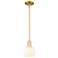 Arcadia White Venetian 6" Wide Satin Gold Stem Hung Mini Pendant With