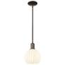 Arcadia White Venetian 8"W Oil Rubbed Bronze Stem Hung Mini Pendant