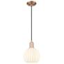 1_Arcadia White Venetian 8" Wide Antique Copper Cord Hung Mini Pendant