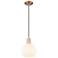 Arcadia White Venetian 8" Wide Antique Copper Cord Hung Mini Pendant
