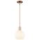 Arcadia White Venetian 8" Wide Antique Copper Stem Hung Mini Pendant