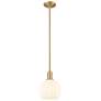 Arcadia White Venetian 8" Wide Brushed Brass Stem Hung Mini Pendant