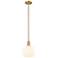Arcadia White Venetian 8" Wide Brushed Brass Stem Hung Mini Pendant