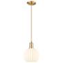 1_Arcadia White Venetian 8" Wide Champagne Bronze Cord Hung Mini Pendant