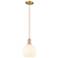 Arcadia White Venetian 8" Wide Champagne Bronze Cord Hung Mini Pendant
