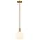 Arcadia White Venetian 8" Wide Champagne Bronze Stem Hung Mini Pendant