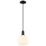 1_Arcadia White Venetian 8" Wide Matte Black Cord Hung Mini Pendant