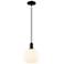 Arcadia White Venetian 8" Wide Matte Black Cord Hung Mini Pendant