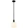 Arcadia White Venetian 8" Wide Matte Black Stem Hung Mini Pendant