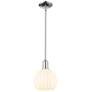 Arcadia White Venetian 8" Wide Polished Chrome Stem Hung Mini Pendant