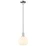 1_Arcadia White Venetian 8" Wide Polished Nickel Stem Hung Mini Pendant