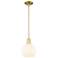 Arcadia White Venetian 8" Wide Satin Gold Stem Hung Mini Pendant With