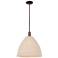 Arcadia Woven Rattan 16" Wide Oil Rubbed Bronze Stem Hung Mini Pendant