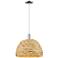 Arcadia Woven Rattan 16" Wide Polished Chrome Cord Hung Mini Pendant