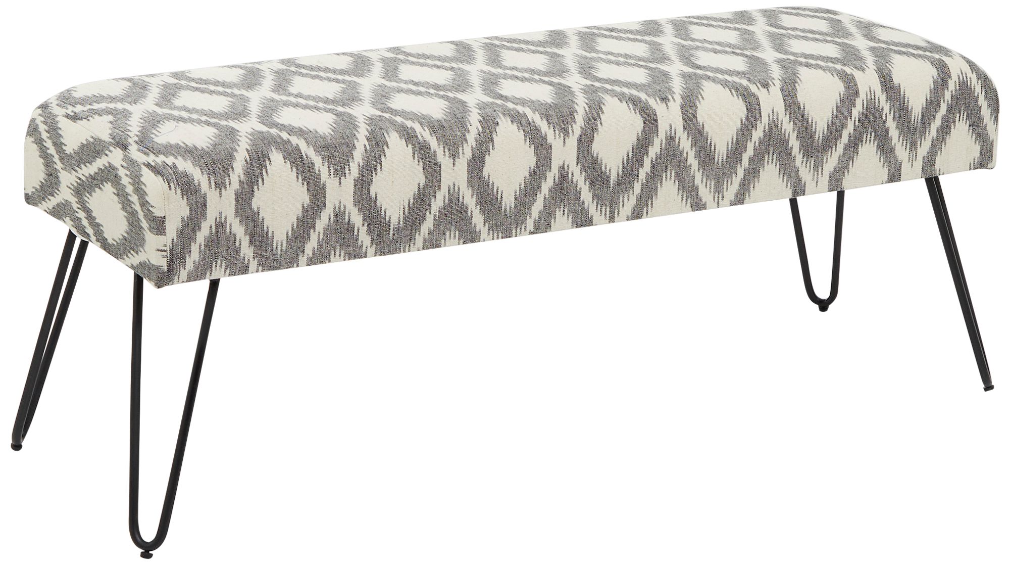 Arcata 47" Wide Gray White Diamond Rectangular Bench