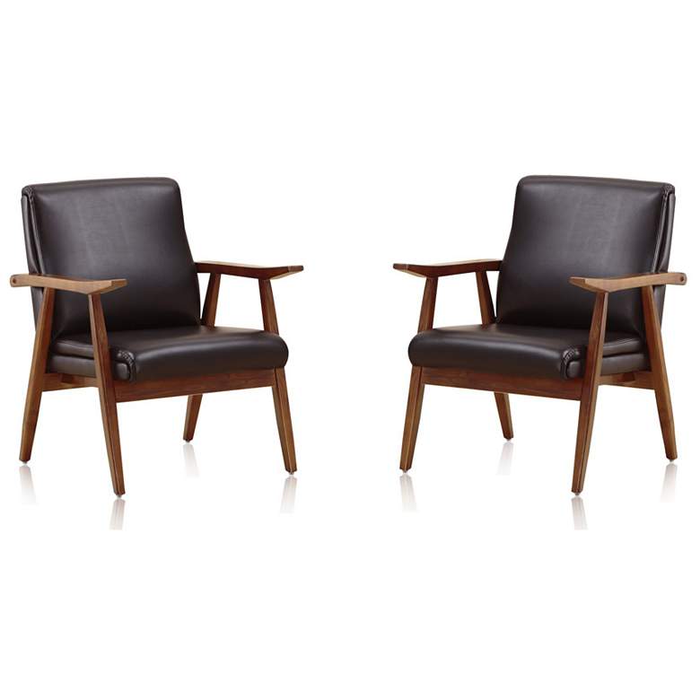 Image 1 Arch Duke Accent Chair in Black and Amber-Set of 2