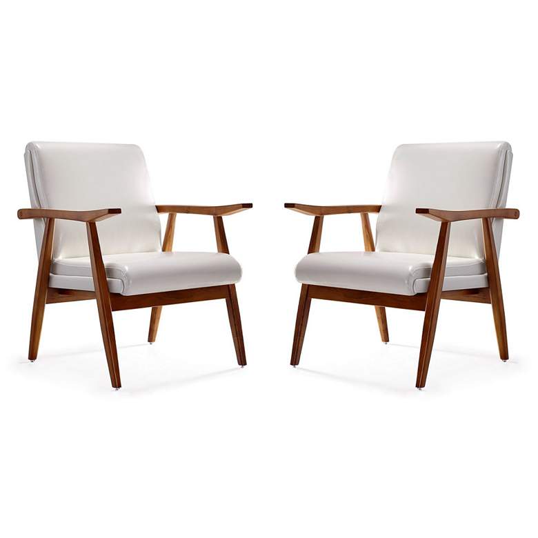 Image 1 Arch Duke Accent Chair in White and Amber, Set of 2