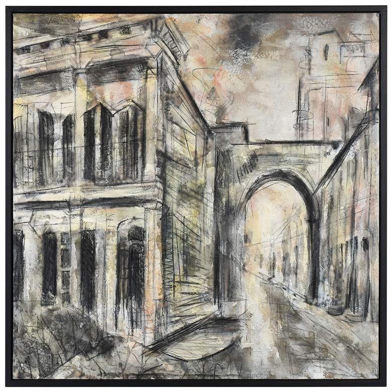 Image 1 Arch Perspective 41.75" x 41.75" Hand Painted Framed Canvas Wall