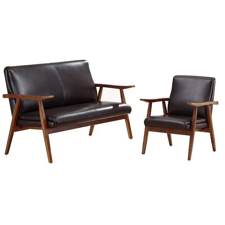 Image 1 ArchDuke 2-Piece Black and Amber Loveseat and Armchair Set