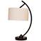 Arched Black Finish Outlet and USB Desk Lamp