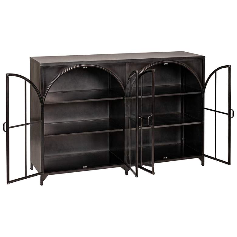 Image 4 Arched Glass Door Metal Sideboard more views