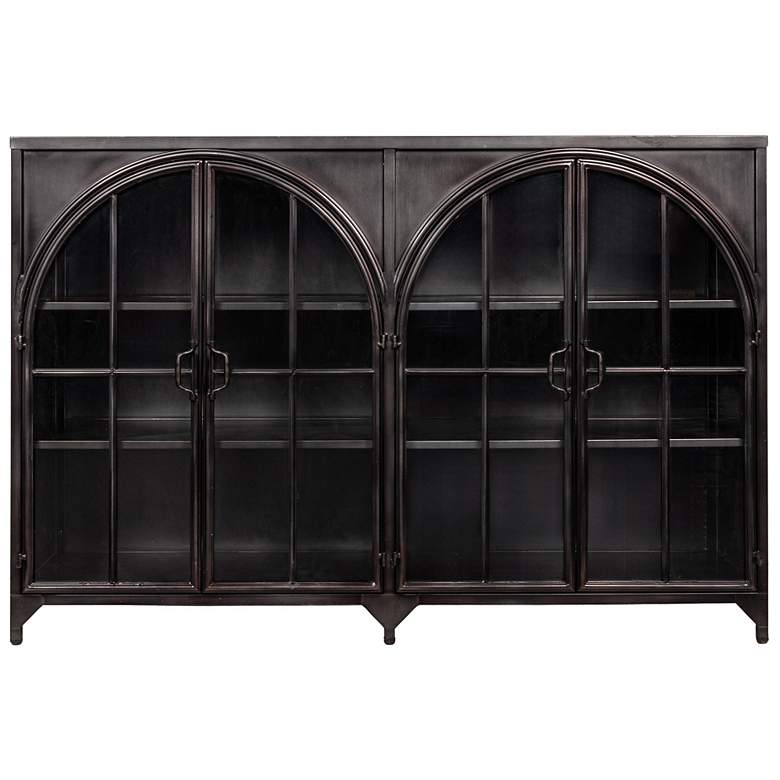 Image 5 Arched Glass Door Metal Sideboard more views
